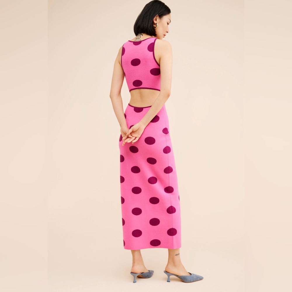 EUC The Wolf Gang Mira Sleeveless Knit Maxi Dress size Large - Picture 4 of 13